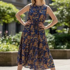 Easel Paisley Sunset Blue Sleeveless Dress NWT